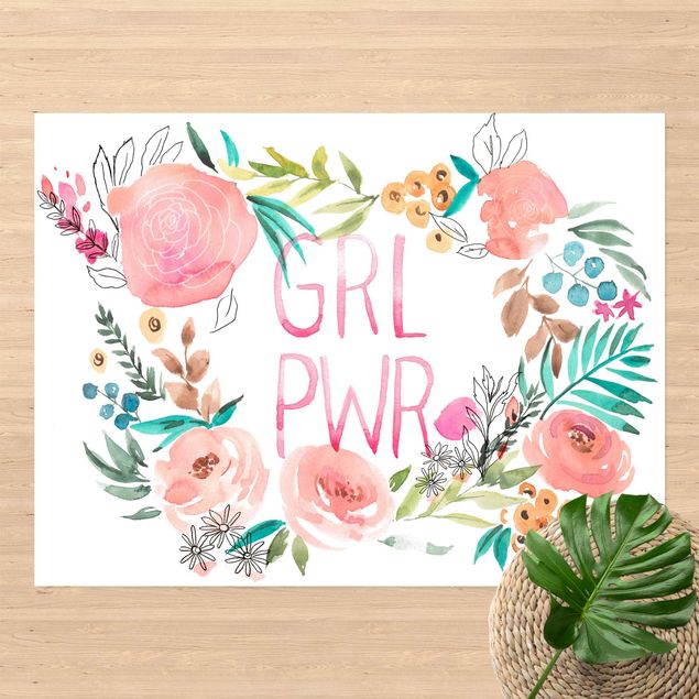 Wanddeko Babyzimmer Rosa Blüten - Girl Power
