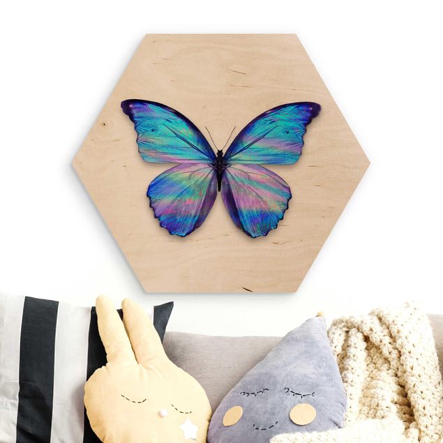 Wanddeko Schlafzimmer Holografischer Schmetterling