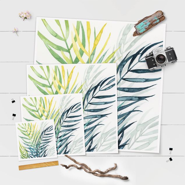 Wanddeko über Sofa Tropisches Blattwerk - Palme