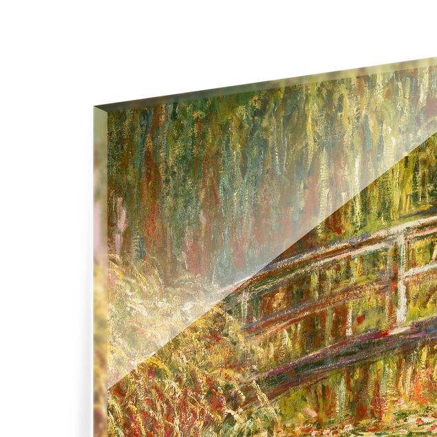 Wanddeko Abstrakt Claude Monet - Seerosenteich und japanische Brücke (Harmonie in rosa)
