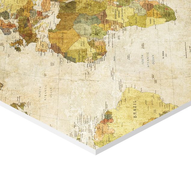 Wanddeko über Sofa Weltkarte