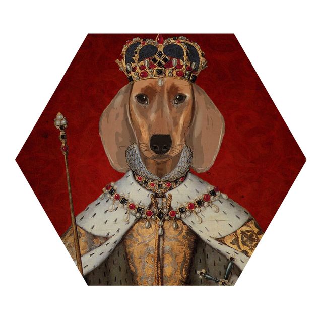 Wanddeko rot Tierportrait - Dackelkönigin