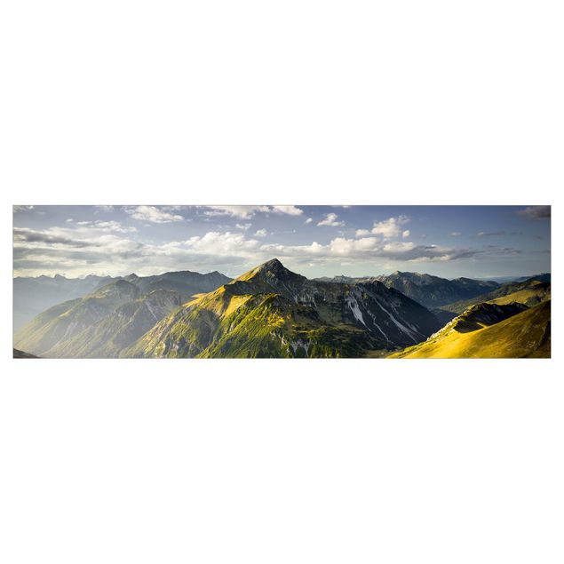 Küchenrückwand Folie selbstklebend Berge und Tal der Lechtaler Alpen in Tirol