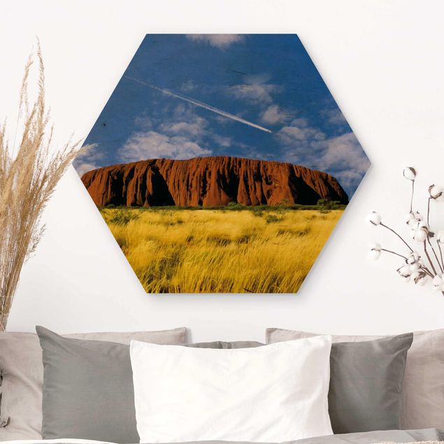 Wanddeko blau Uluru
