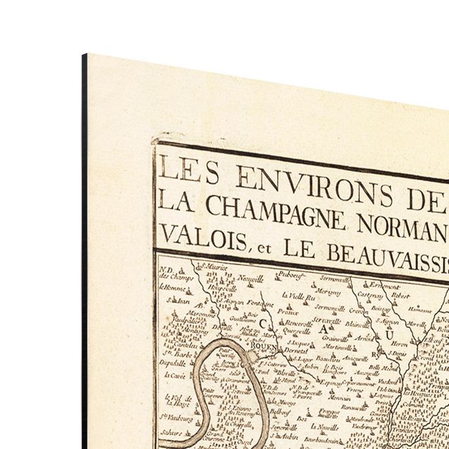 Wanddeko Büro Vintage Karte Frankreich