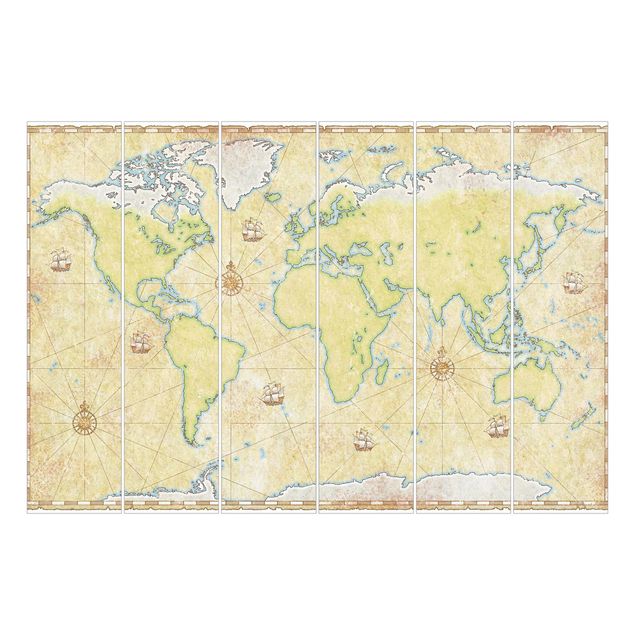 Wanddeko Esszimmer World Map
