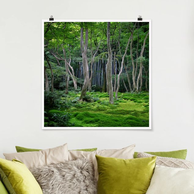Wanddeko Wohnzimmer Japanischer Wald
