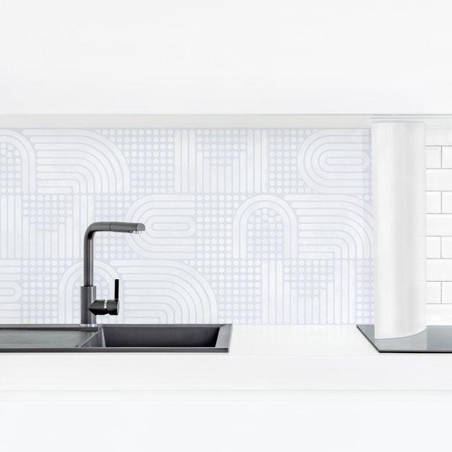 Küchenrückwand Folie selbstklebend Regenbogenmuster in Weiß