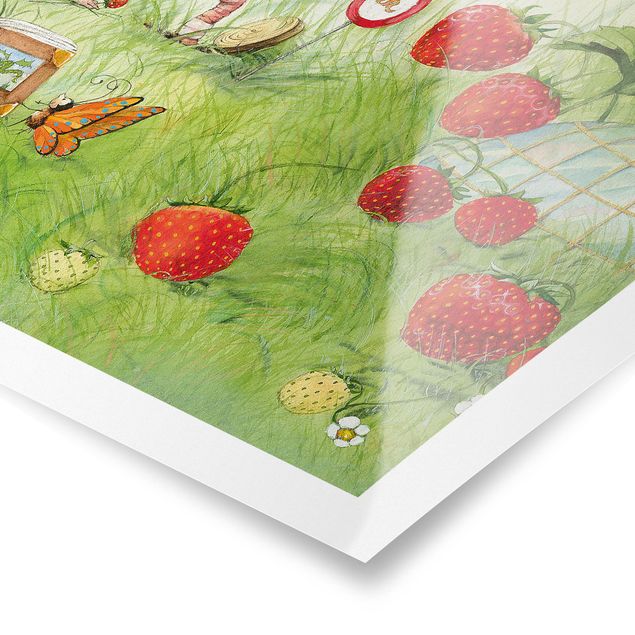 Wohndeko Illustration Erdbeerinchen Erdbeerfee - Bei Wurm Zuhause