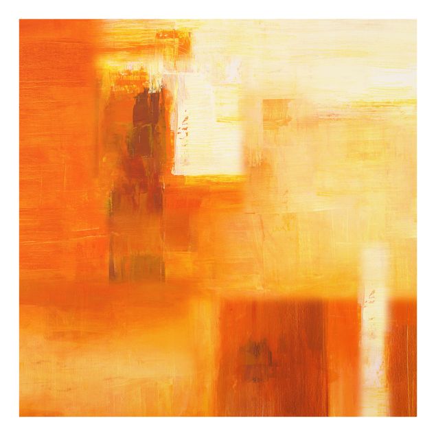 Deko Abstrakt Komposition in Orange und Braun 02