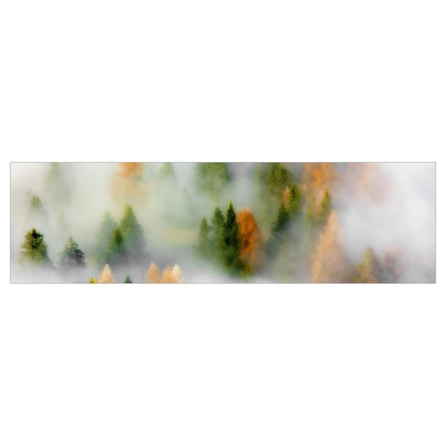selbstklebende Klebefolie Nebelwald im Herbst