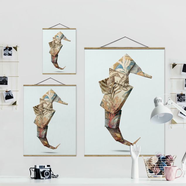 Wandbilder Pferde Origami Seepferdchen