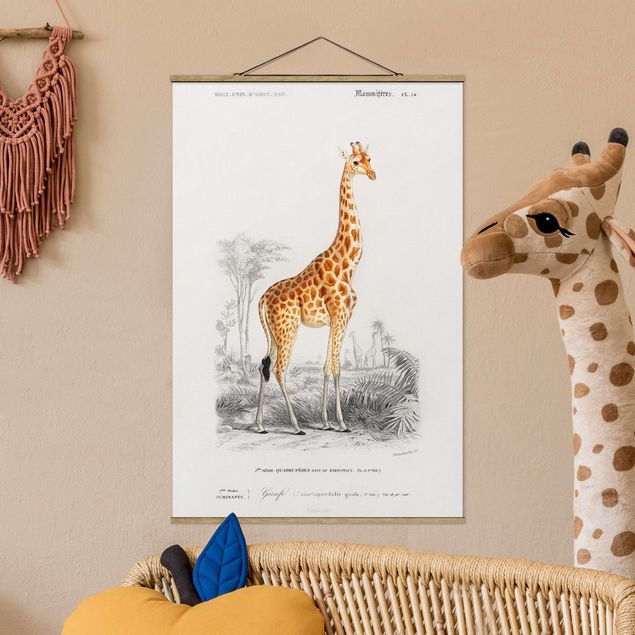 Wanddeko Wohnzimmer Vintage Lehrtafel Giraffe