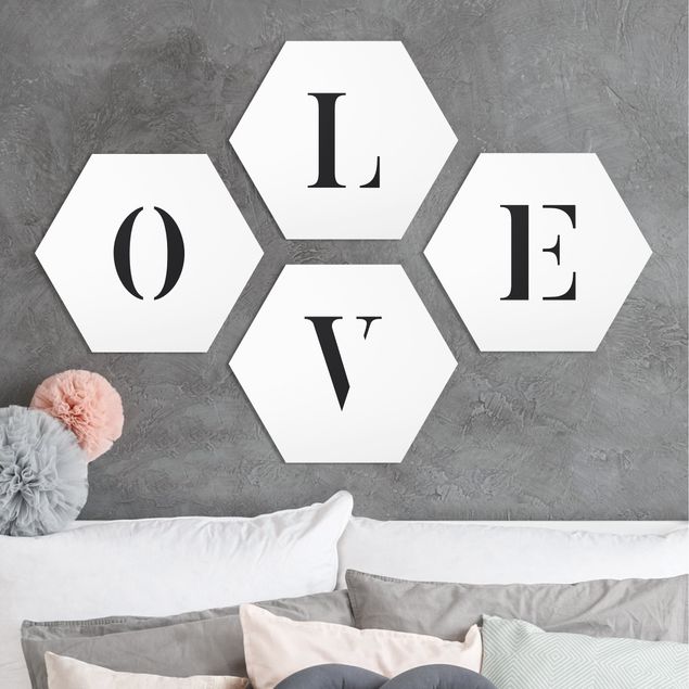 Wanddeko Schlafzimmer Buchstaben LOVE Schwarz Set II