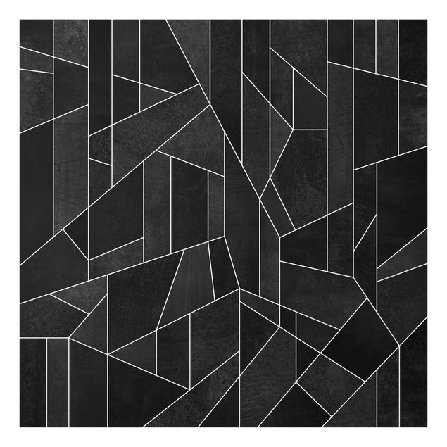 Wanddeko Abstrakt Schwarz Weiß Geometrie Aquarell