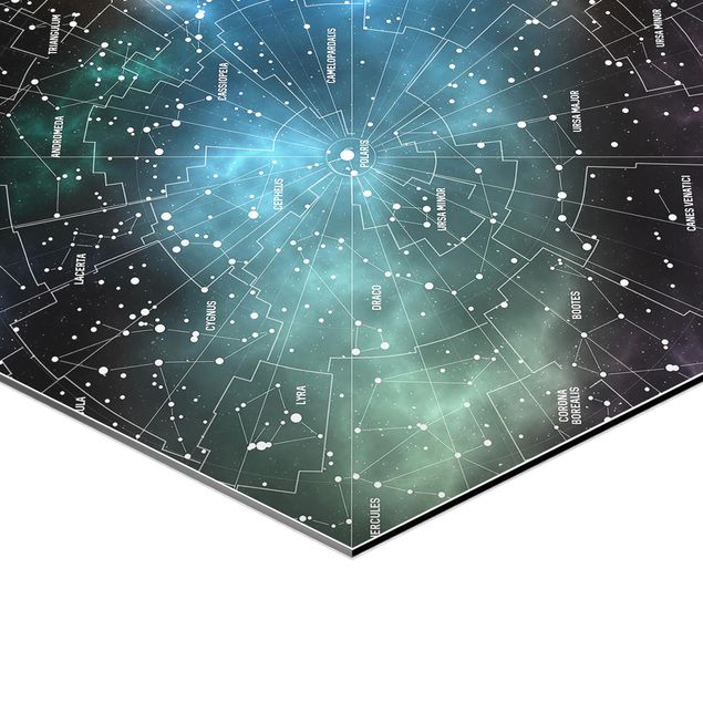 Wanddeko schwarz Sternbilder Karte Galaxienebel
