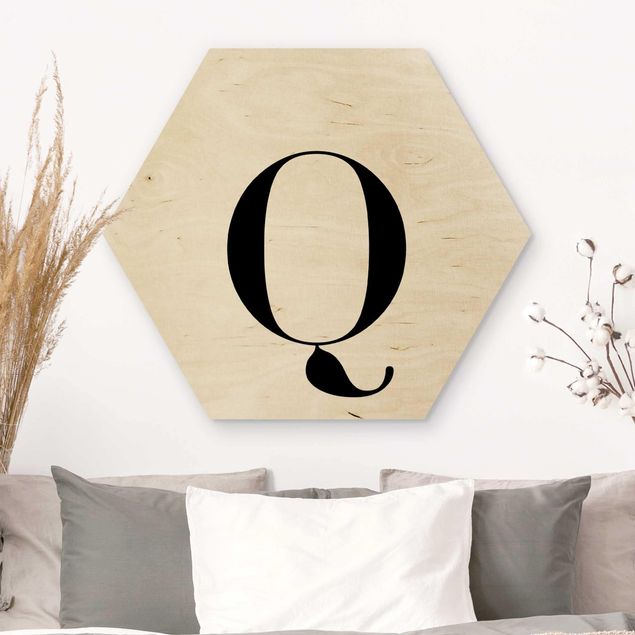 Wanddeko Schlafzimmer Buchstabe Serif Weiß Q