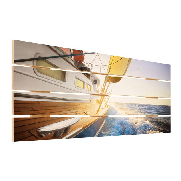 Wanddeko Büro Segelboot auf blauem Meer bei Sonnenschein