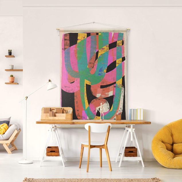 Wanddeko Wohnzimmer Farbenfrohe Formen