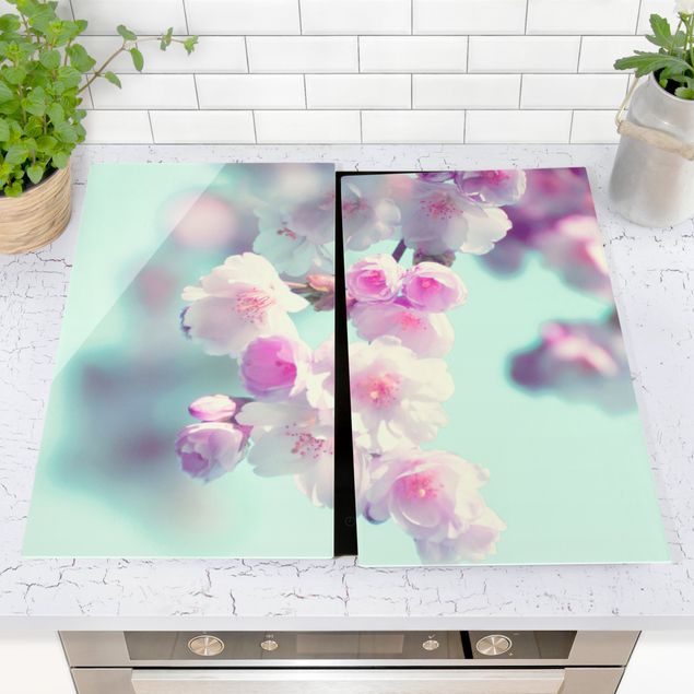 Küche Dekoration Farbenfrohe Kirschblüten
