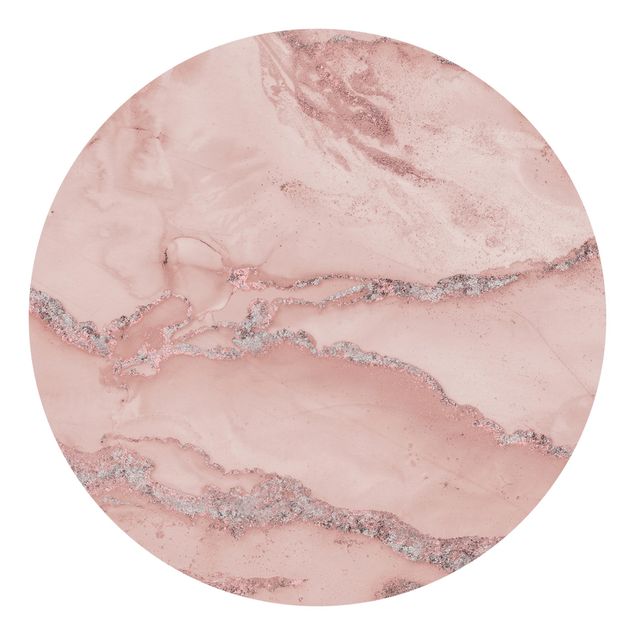 Wanddeko Esszimmer Farbexperimente Marmor Rose und Glitzer