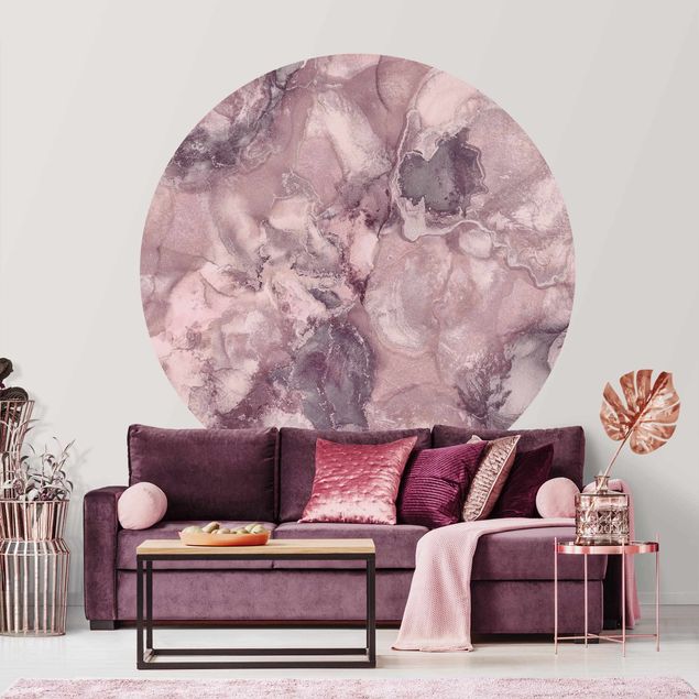 Wanddeko Schlafzimmer Farbexperimente Marmor Violett