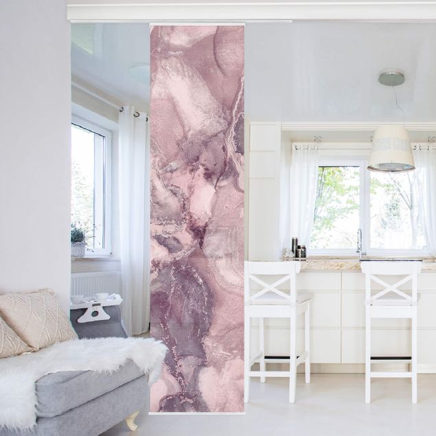 Wanddeko Wohnzimmer Farbexperimente Marmor Violett