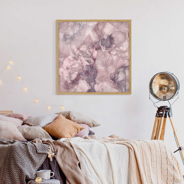 Wanddeko Flur Farbexperimente Marmor Violett