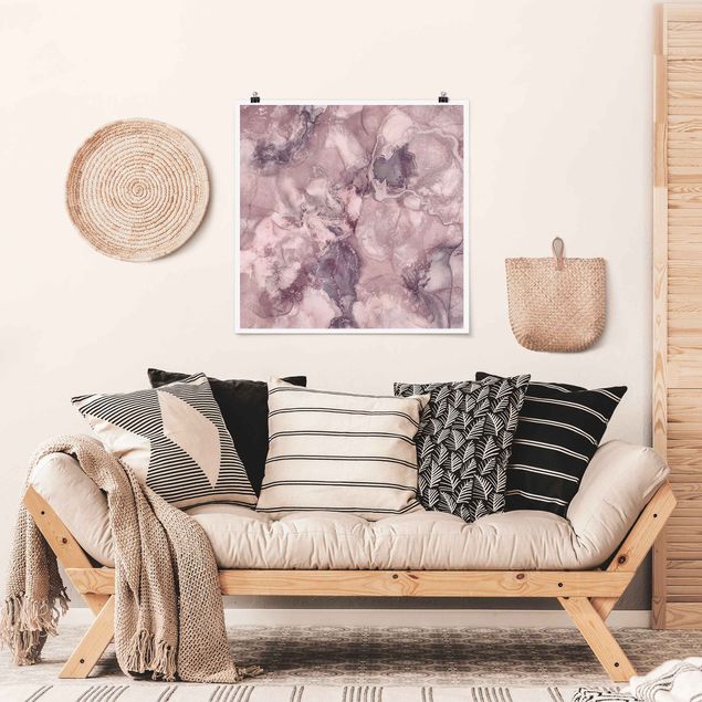 Wanddeko Esszimmer Farbexperimente Marmor Violett