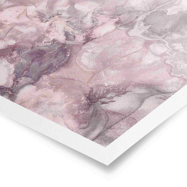 Wanddeko Treppenhaus Farbexperimente Marmor Violett
