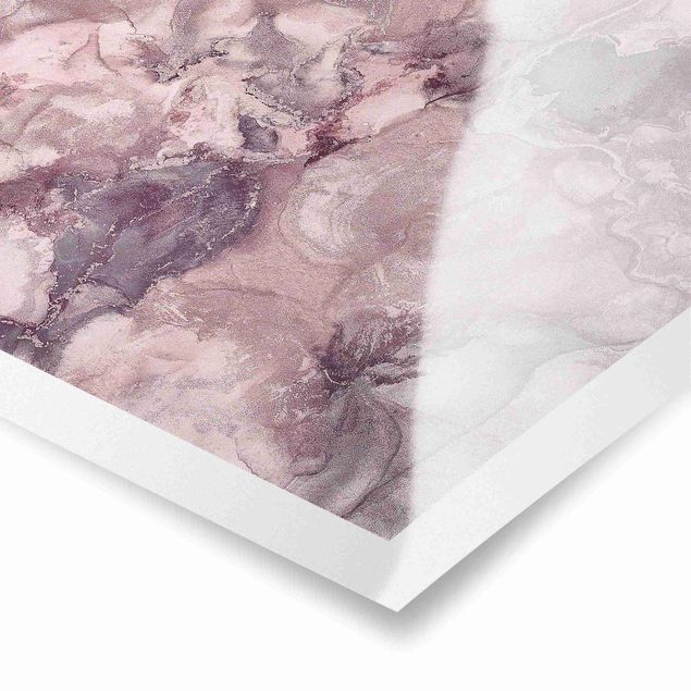 Wanddeko über Sofa Farbexperimente Marmor Violett