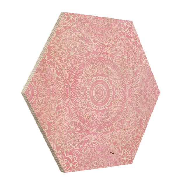 Wanddeko Büro Muster Mandala Rosa