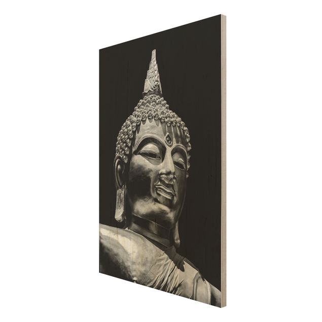 Wanddeko Esszimmer Buddha Statue Gesicht