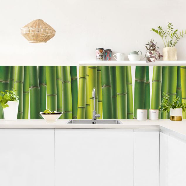 Wanddeko grün Bambuspflanzen I