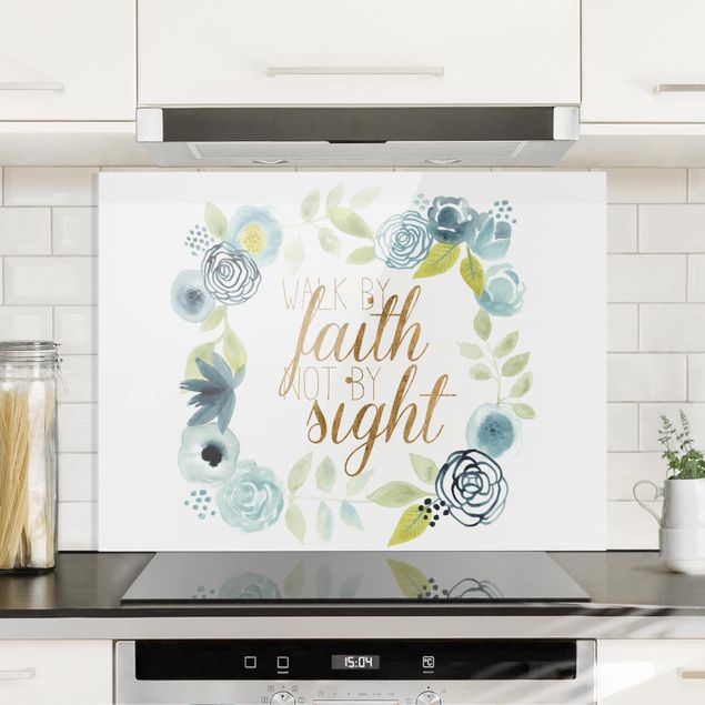 Küche Dekoration Blumenkranz mit Spruch - Faith