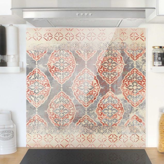 Küche Dekoration Persisches Vintage Muster in Indigo III