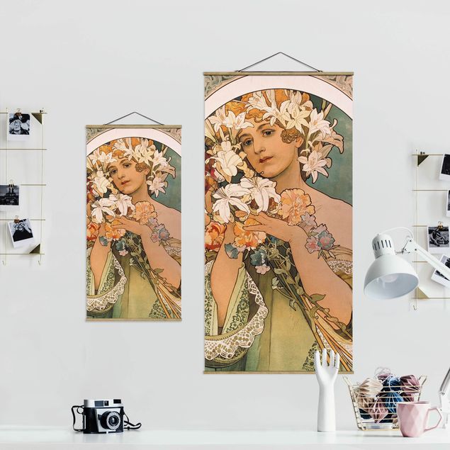 Wanddeko Esszimmer Alfons Mucha - Blume