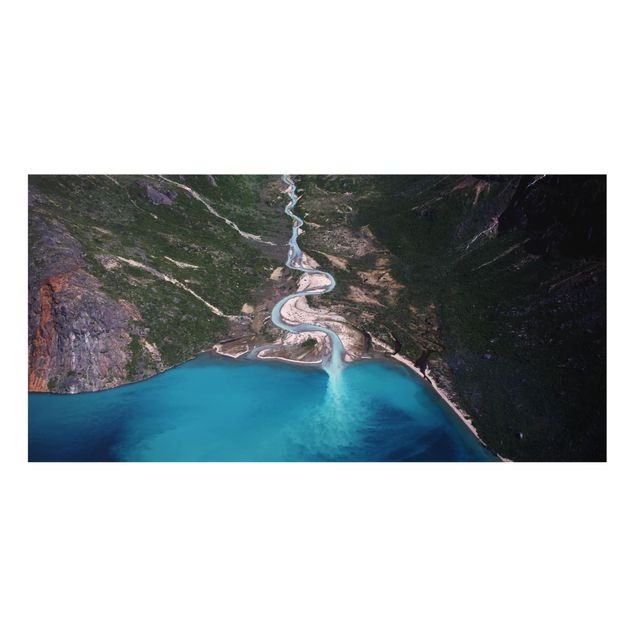 Wanddeko Landschaftspanorama Fluss in Grönland