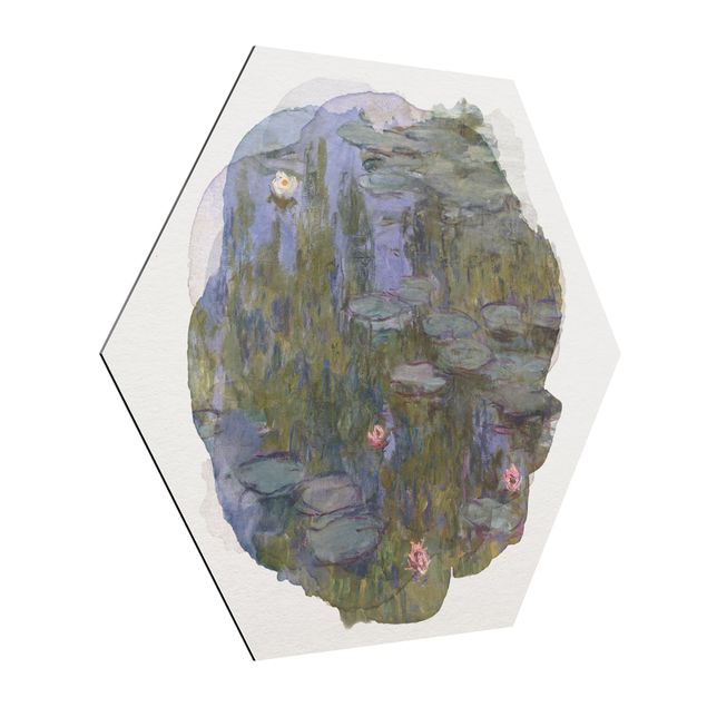 Wanddeko Flur Wasserfarben - Claude Monet - Seerosen (Nympheas)