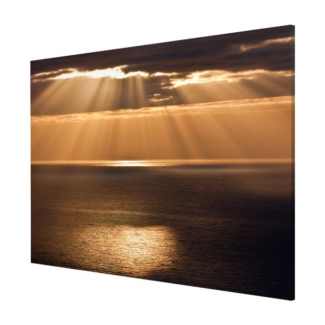 Wanddeko Esszimmer Sonnenstrahlen über dem Meer