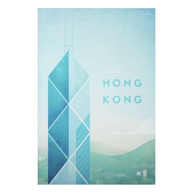 Wanddeko blau Reiseposter - Hong Kong