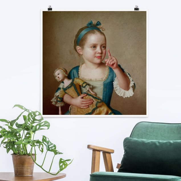 Wanddeko Wohnzimmer Jean Etienne Liotard - Mädchen mit Puppe