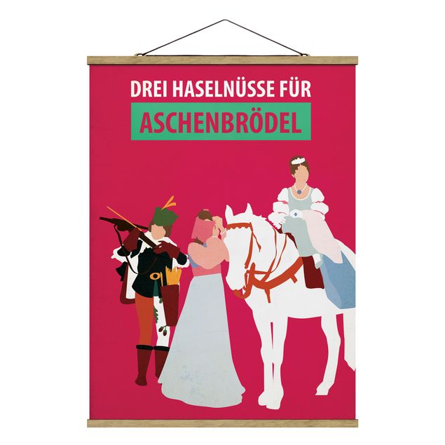 Wanddeko pink Filmposter Drei Haselnüsse für Aschebrödel