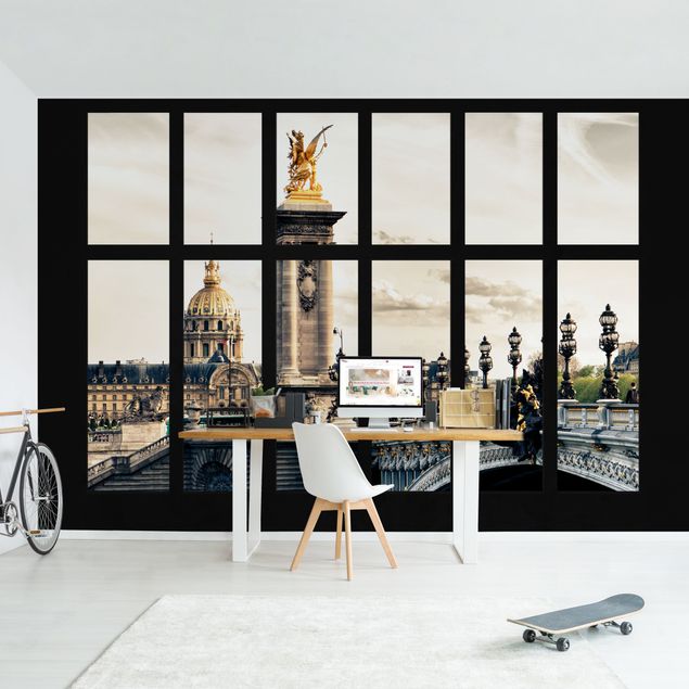 Wanddeko 3D Fenster Pont Alexandre Paris