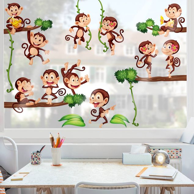 Wanddeko Büro Affen des Dschungels