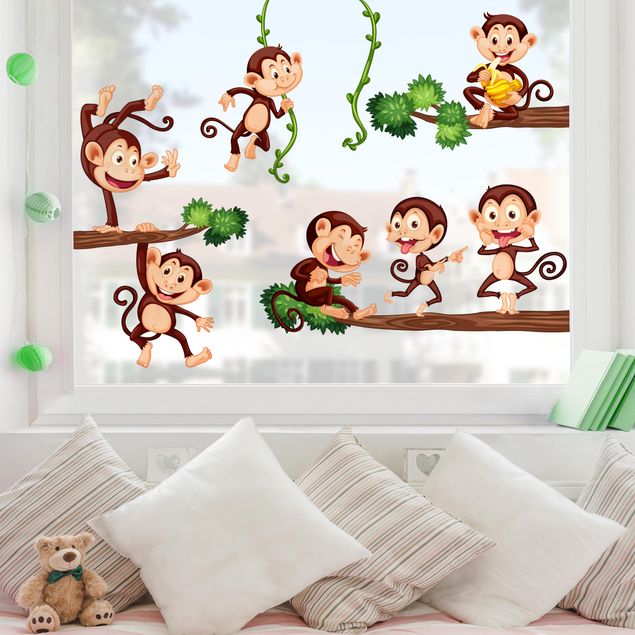 Wanddeko Büro Affenfamilie