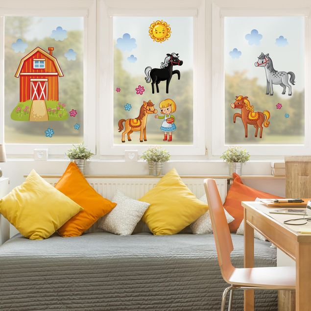 Deko Kinderzimmer Unterwasserwelt - Bauernhof-Set mit Pferden