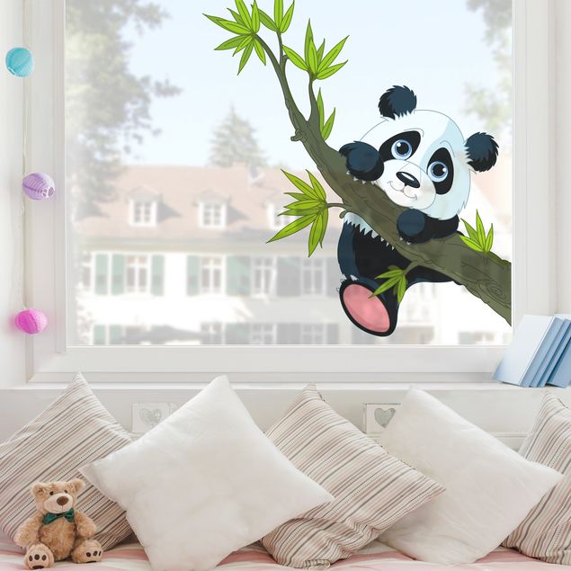 Fensterfolie - Fenstersticker - Kletternder Panda
