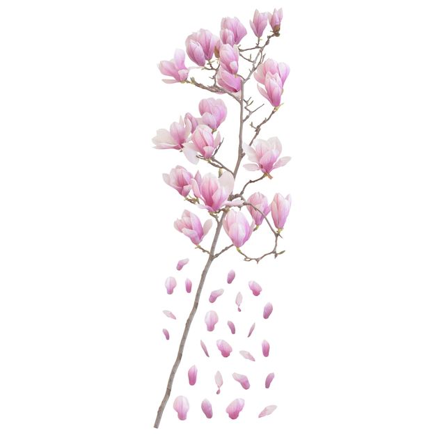 Wanddeko Blume Magnolie Zweig Set