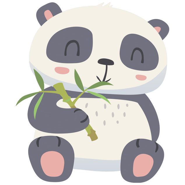 Wanddeko Babyzimmer Panda nascht am Bambus